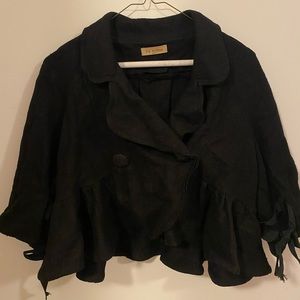 Black short babydoll coat